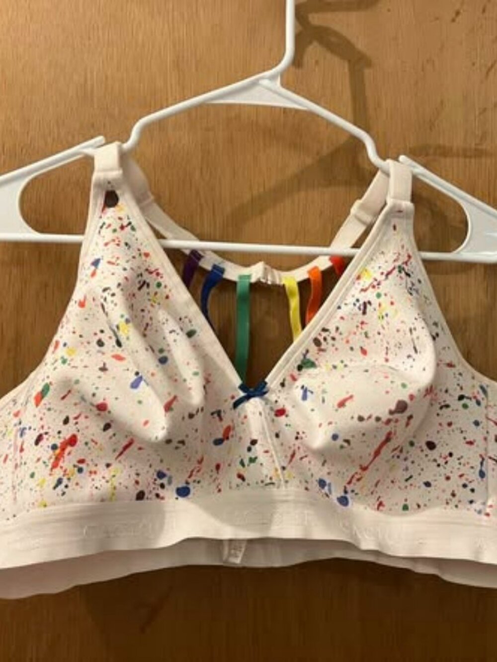 Size 44C - Cacique - White and Multi-Colored Unlined Full-Coverage no Wire Bra